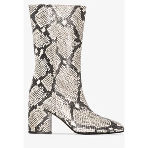Aeyde Neutral Lori 75 Snake Effect Leather Boots size EU 40
